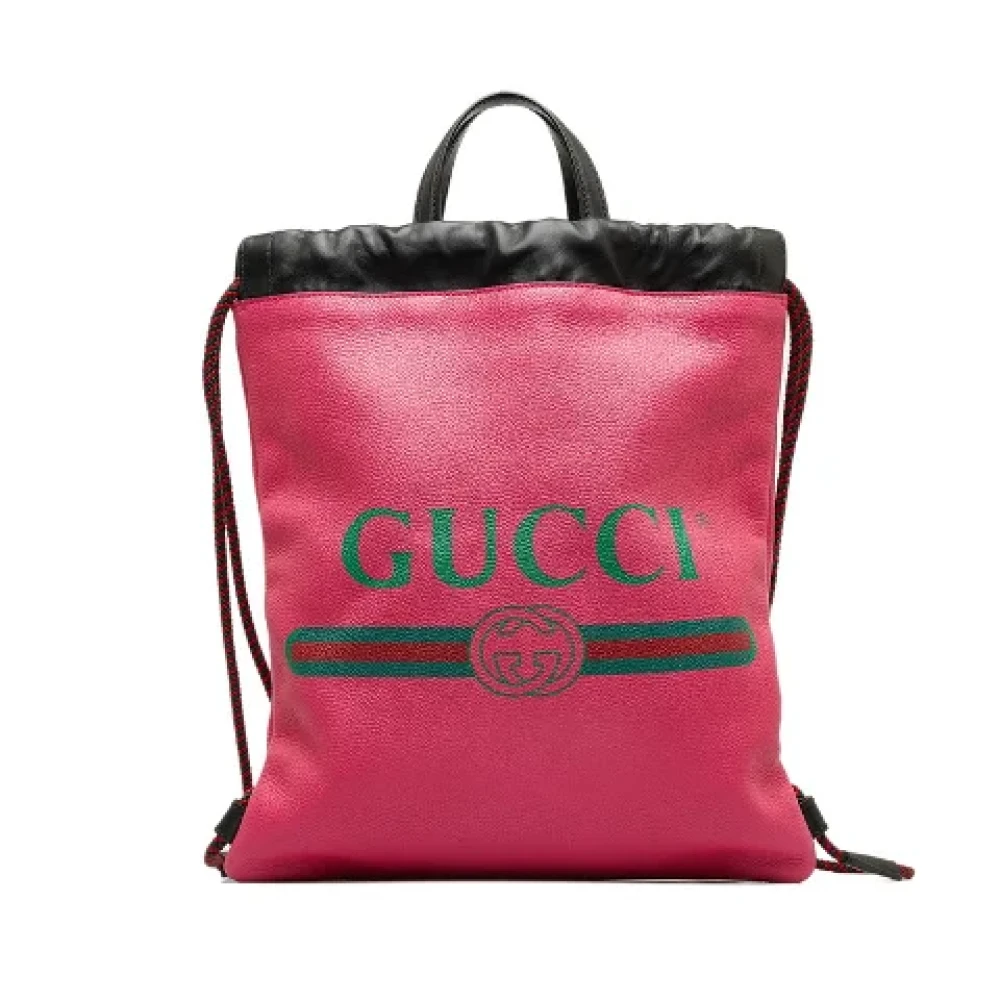 Gucci Vintage Pre-owned Leather backpacks Pink Dames