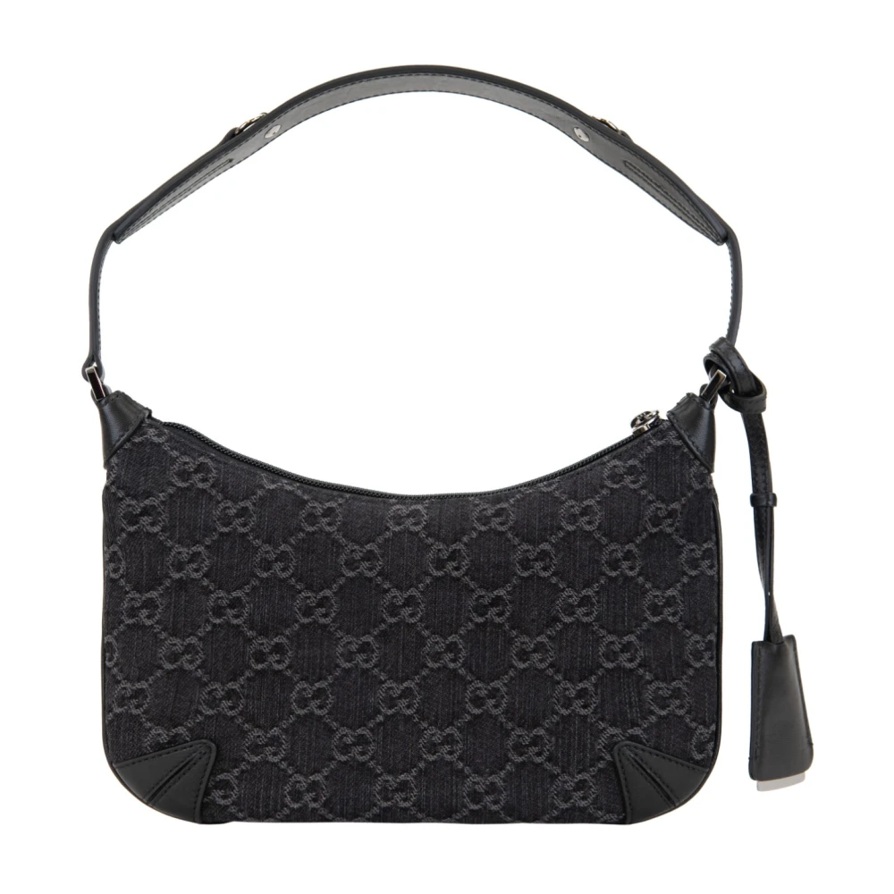 Gucci Signature Handtas met Leren Afwerking Blue Dames