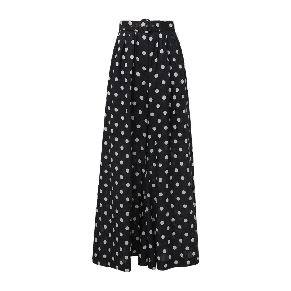 Zimmermann Zwarte Dubbele Tuck Flare Broek Black Dames