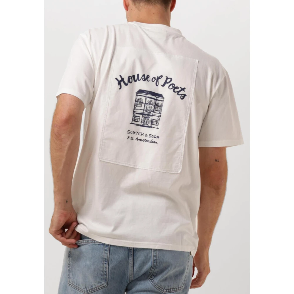Scotch & Soda Relaxed Fit Applique Artwork T-shirt White Heren