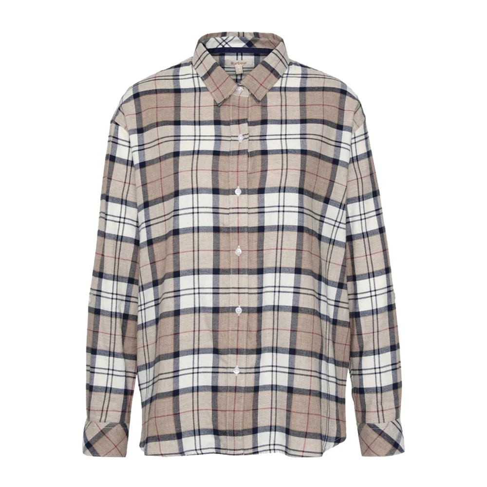 Barbour Tartan Katoenen Klassieke Overhemd Beige Dames