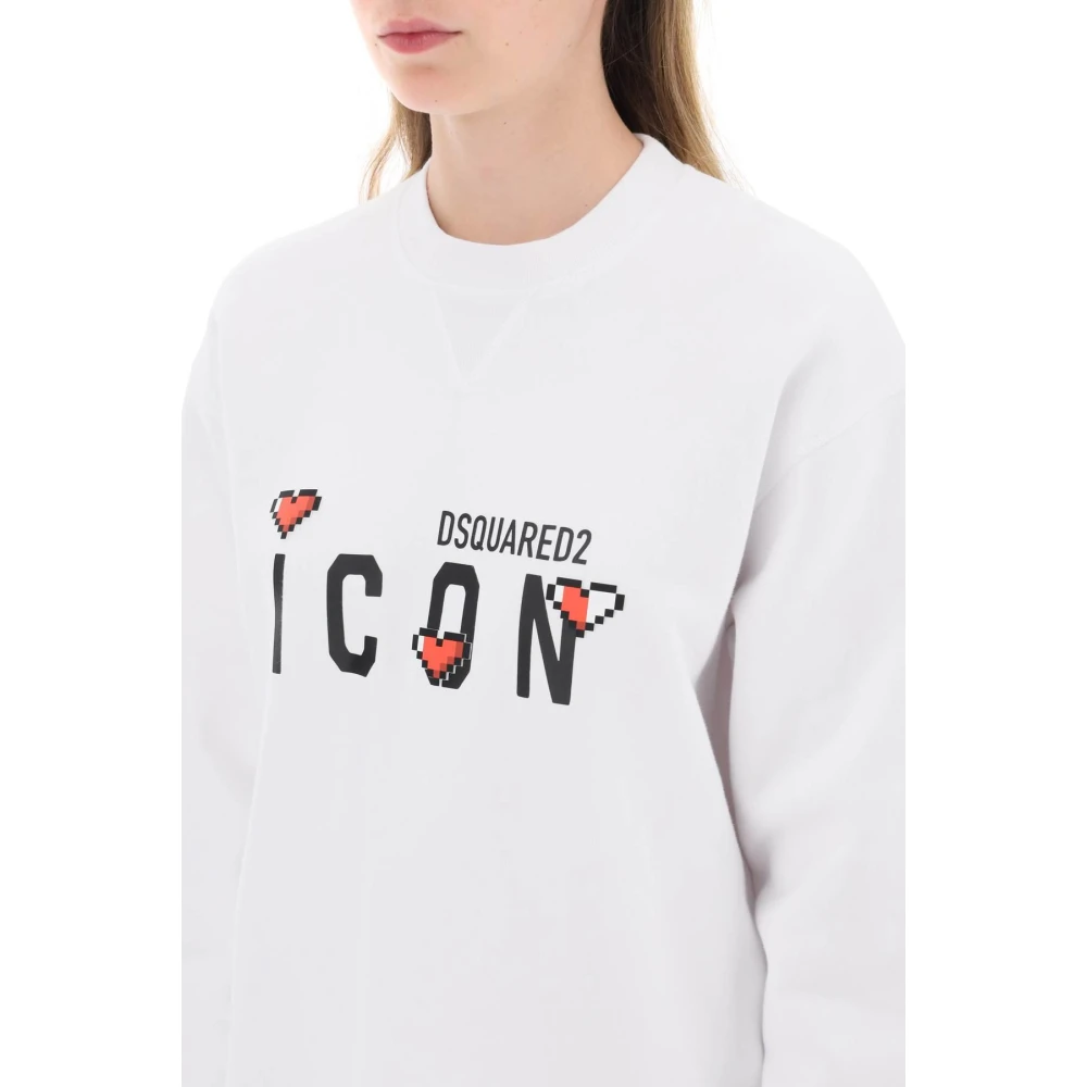 Dsquared2 Icon Game Lover Sweatshirt White Dames