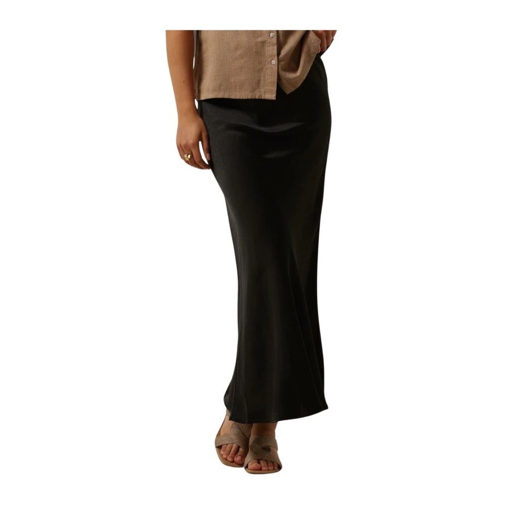 Notre-v Dames Rokken Satin Long Skirt Black Dames