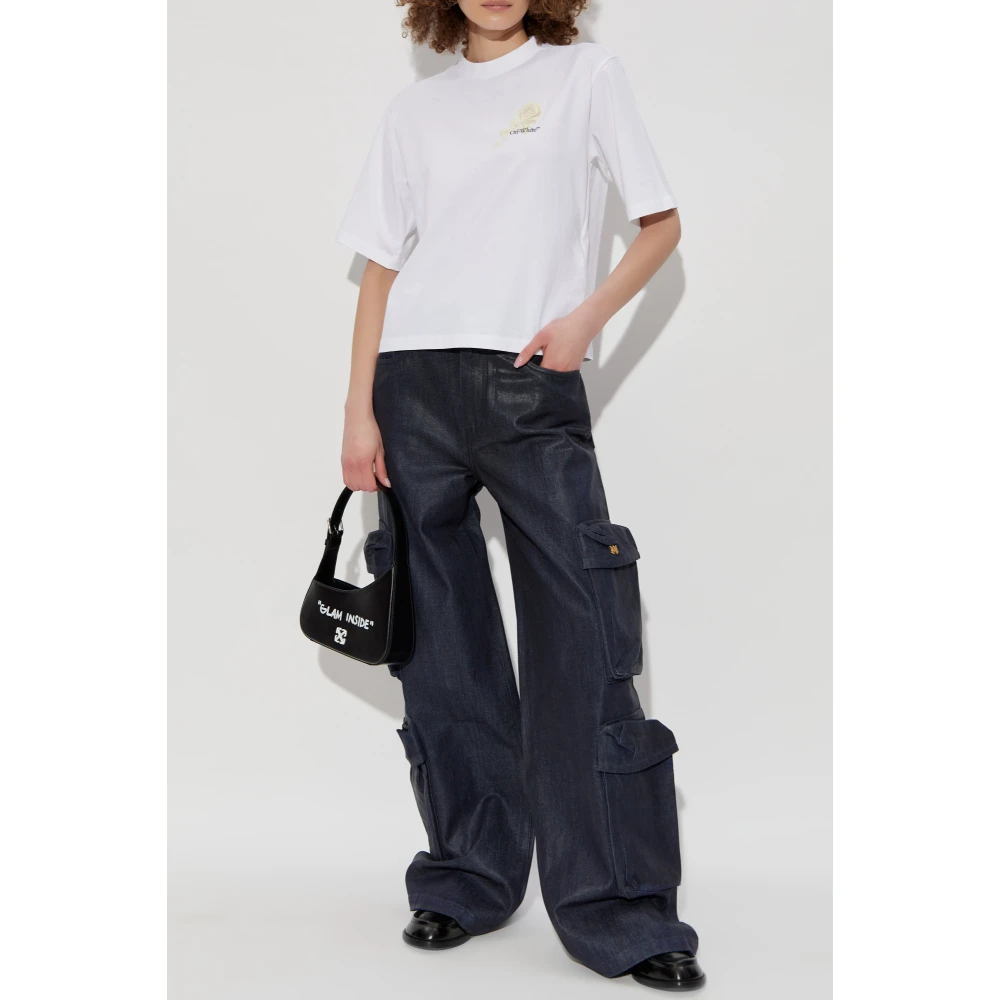 Off White Bedrukt T-shirt White Dames