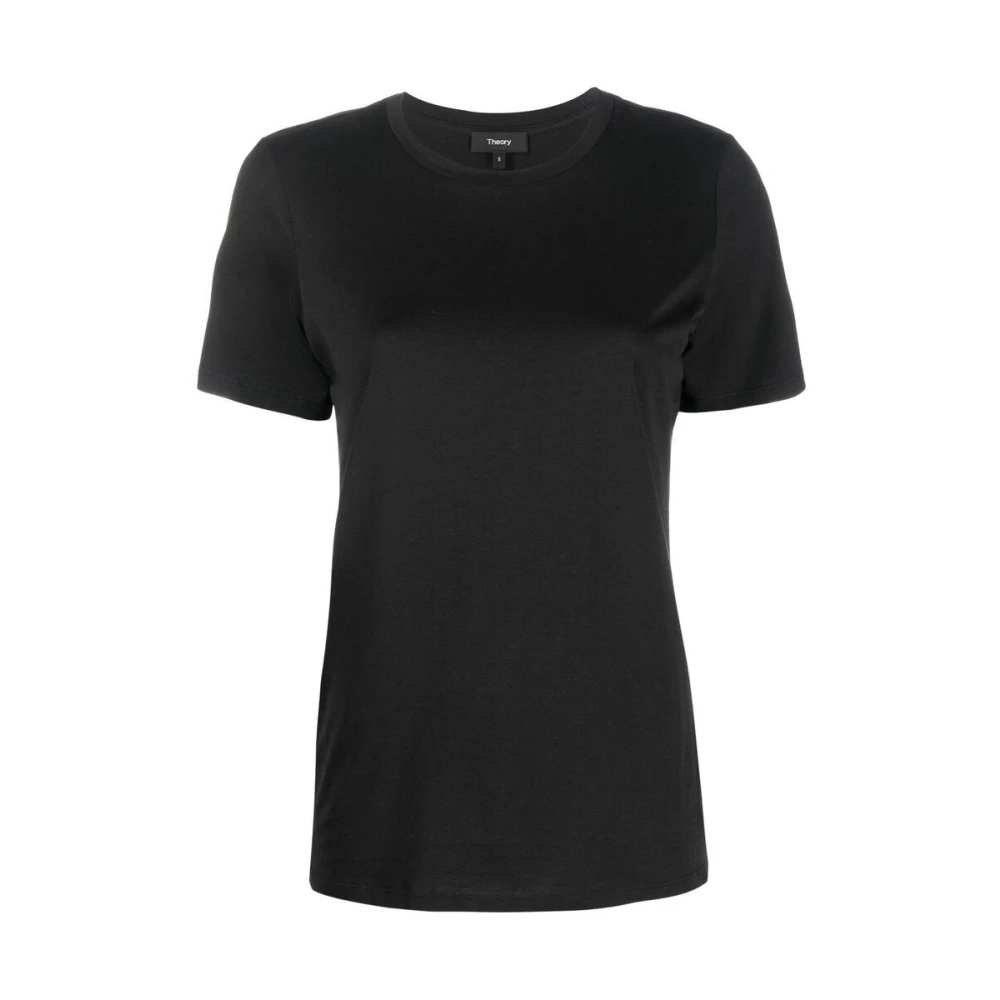 Theory Zwart Crew-Neck T-Shirt Black Dames