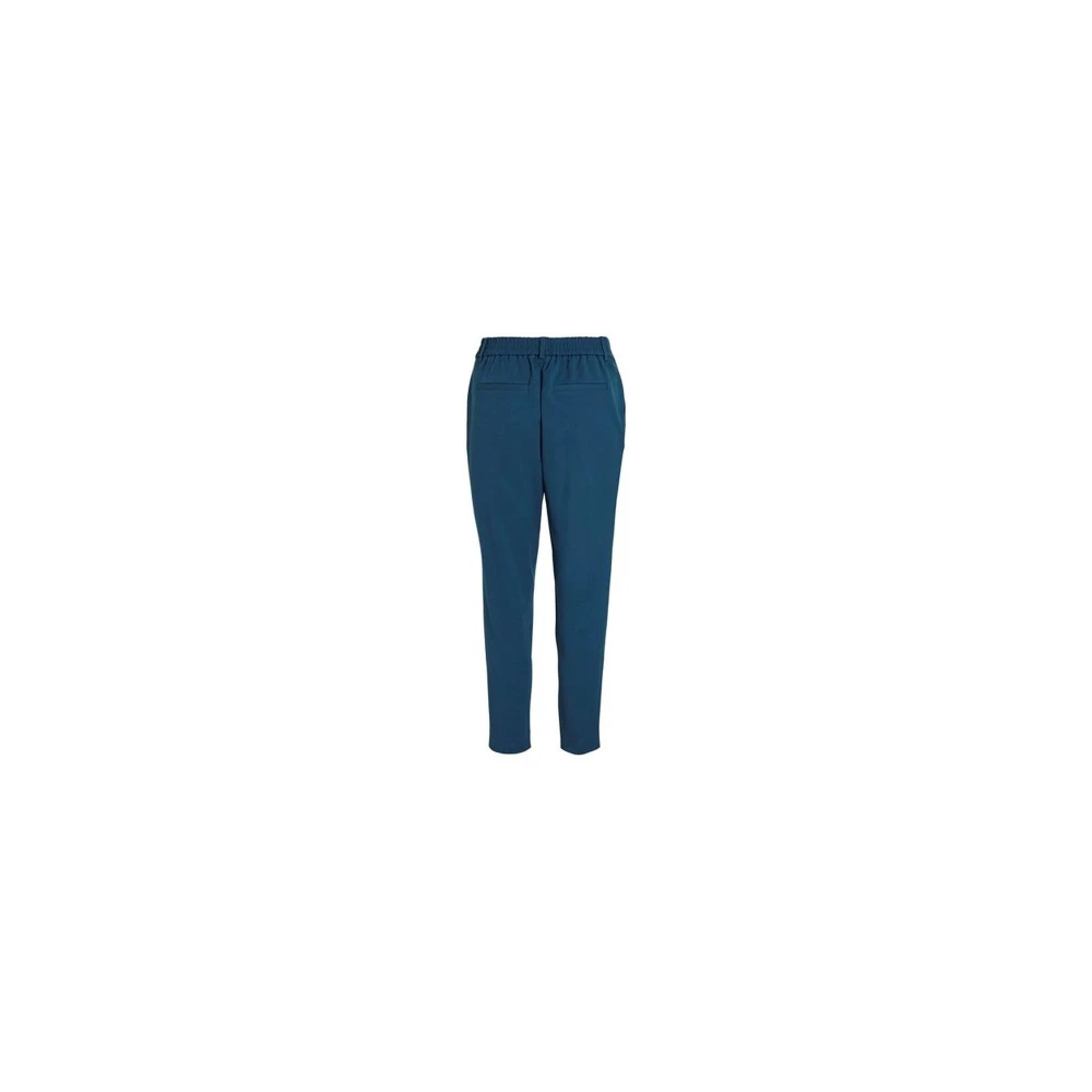Vila Blauwe Tailored Fit Cigarette Broek Blue Dames
