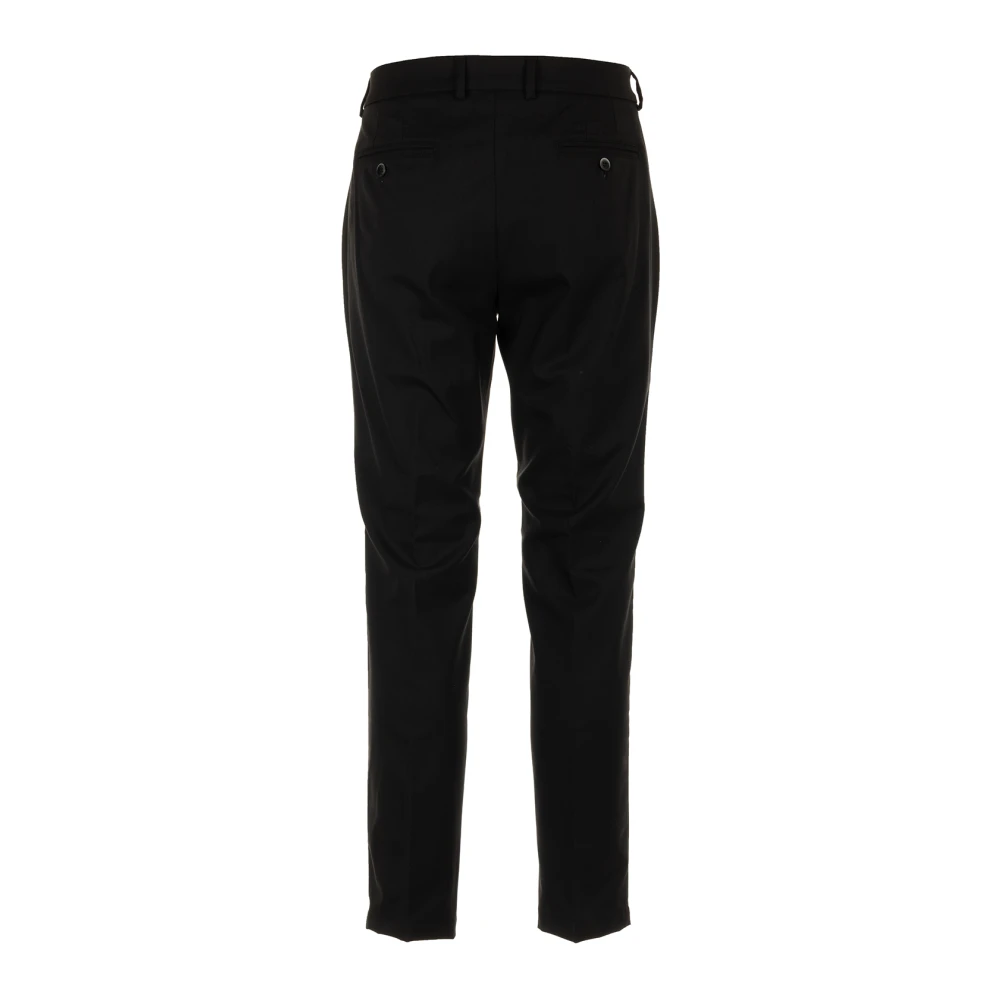 Cruna Slim Fit Zwarte Broek Platte Voorkant Black Heren