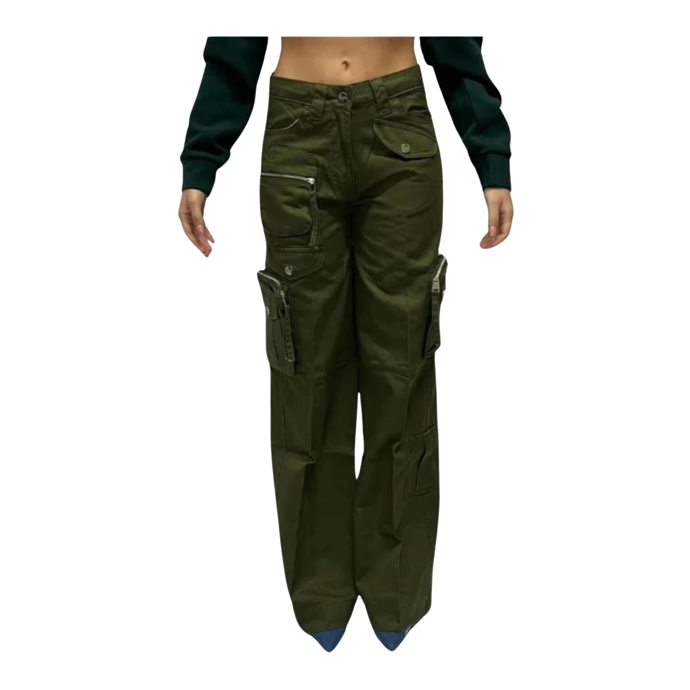 Silvian Heach Straight Trousers, Female, Xs, Cargo Trousers Green