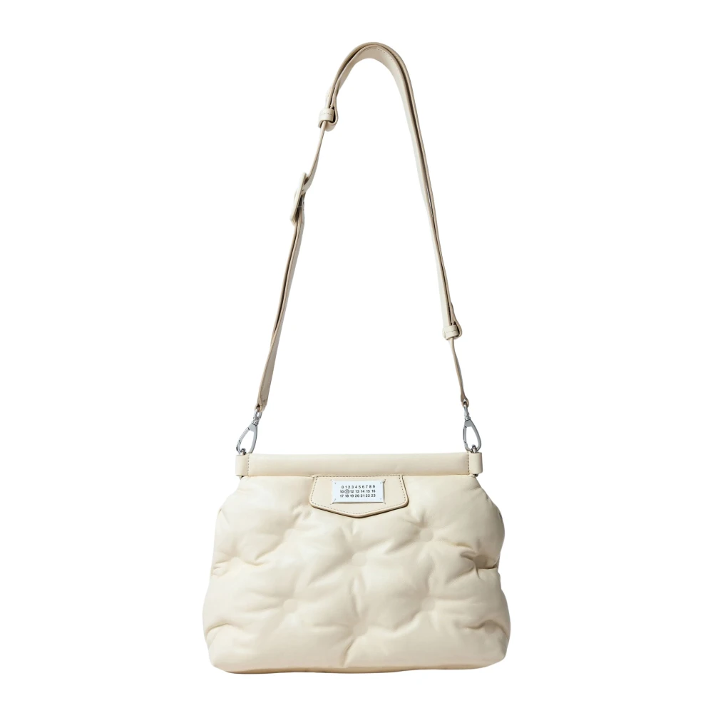 Maison Margiela Klassieke leren clutch met band White Dames