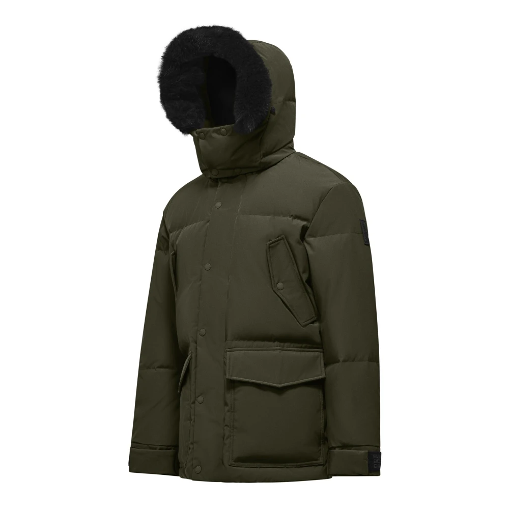 BomBoogie Parka met meerdere zakken en echte bontafwerking Green Heren
