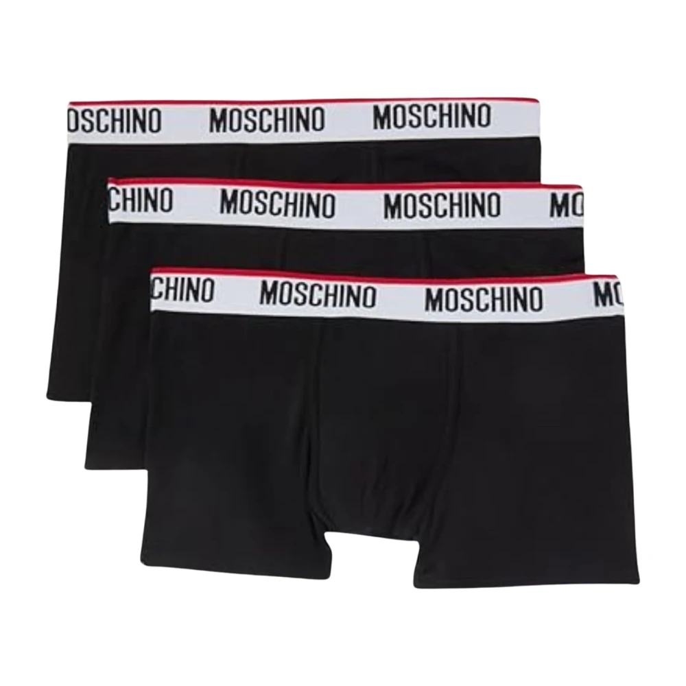 Moschino Herr Svart Underkläder S, Bomull, Bomull Stretch Trunk Boxer Pack
