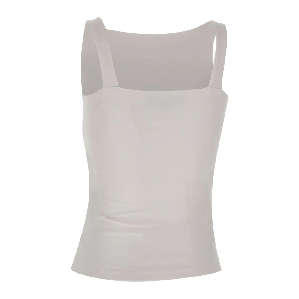 Remain Birger Christensen Witte Jersey Top Mouwloos Regular Fit White Dames