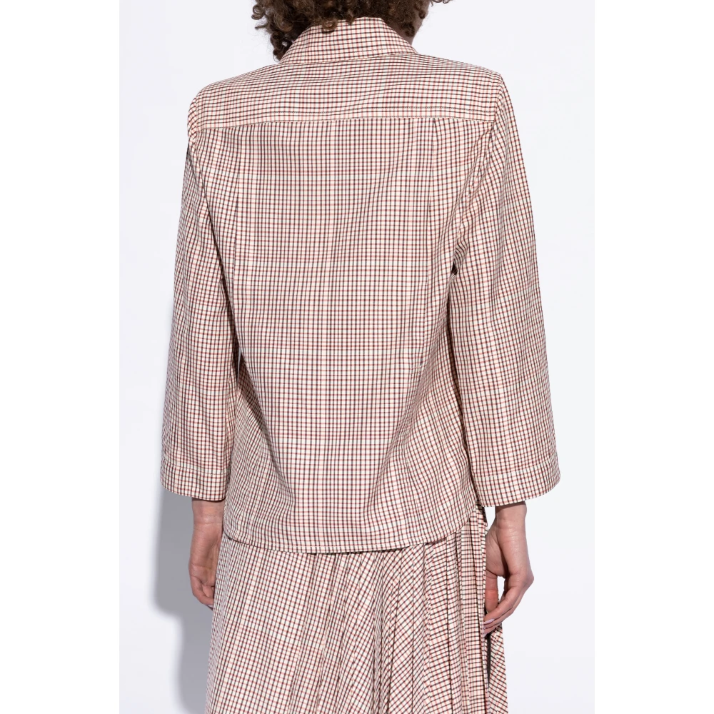 Bottega Veneta Geruite Overhemd Red Dames