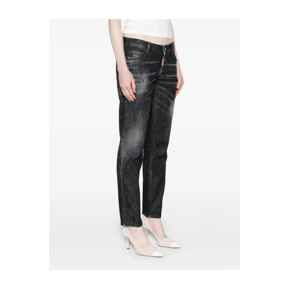 Dsquared2 Zwarte Skinny Jeans Aw24 Black Dames