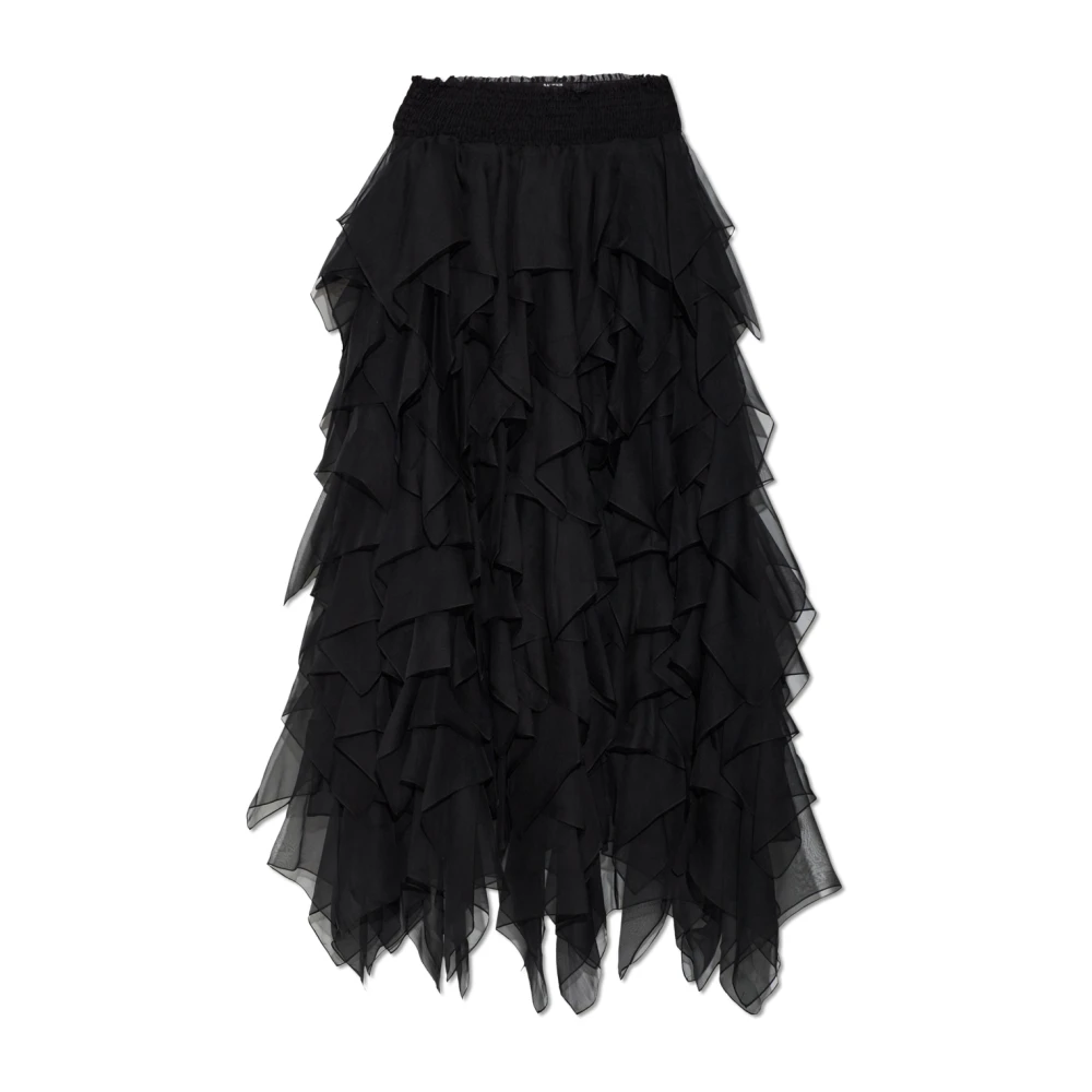 Balmain Donna Nero Gonna Lunga Con Volant - Immagine 2