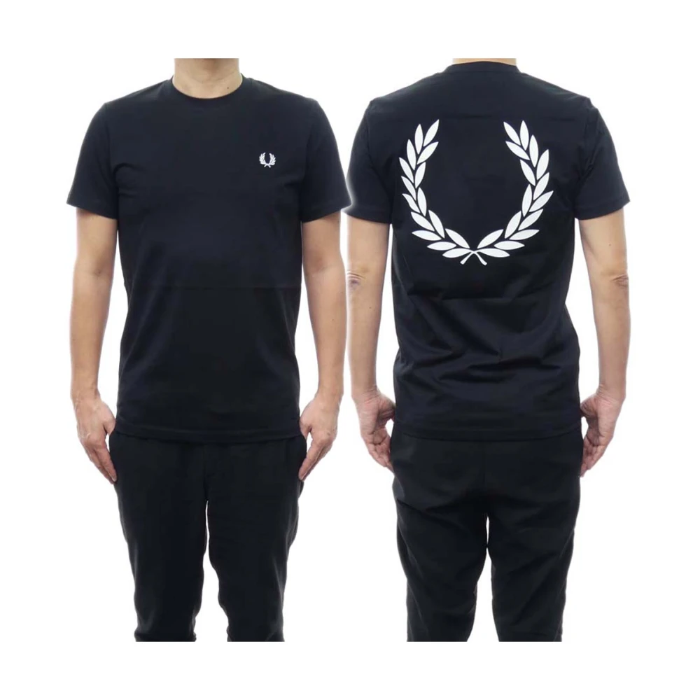 Fred Perry Zwart T-shirt met Grafische Print Black Heren