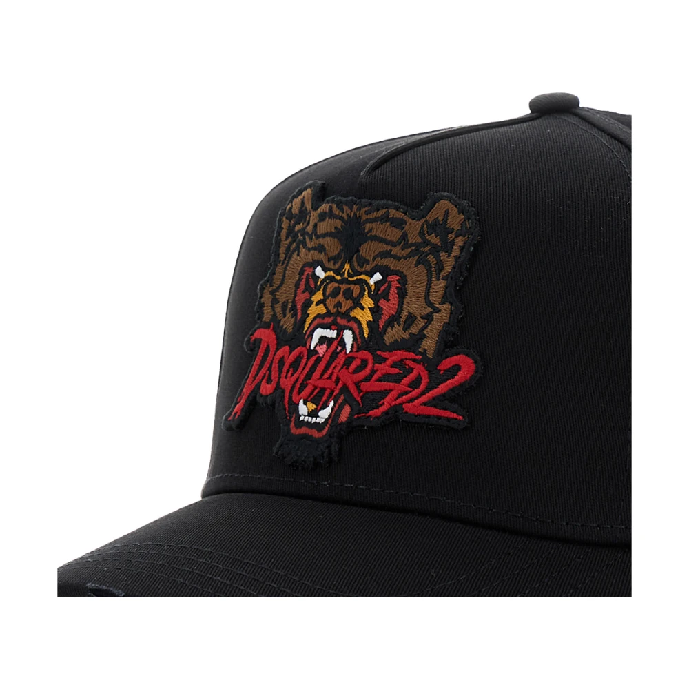 Dsquared2 Zwarte Katoenen Baseballpet met Logo Black Heren