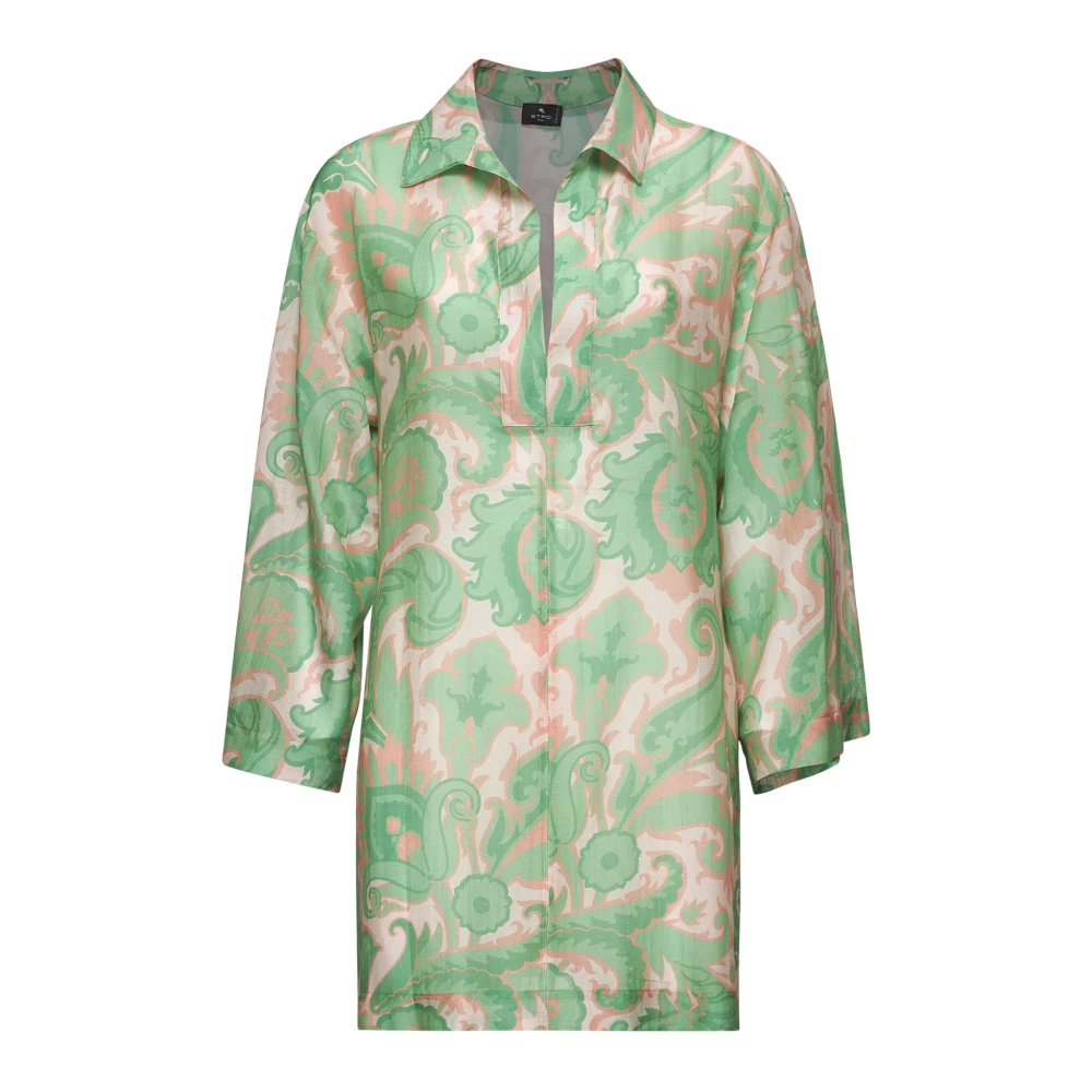 Etro Women's Multicolor Shirts, S, Paisley Print V-Neck Shirt