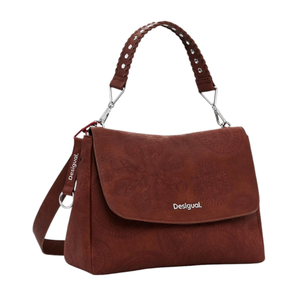 Desigual Women's Brown Shoulder Bags, One Size, Spring/Summer Medium Bag Collection