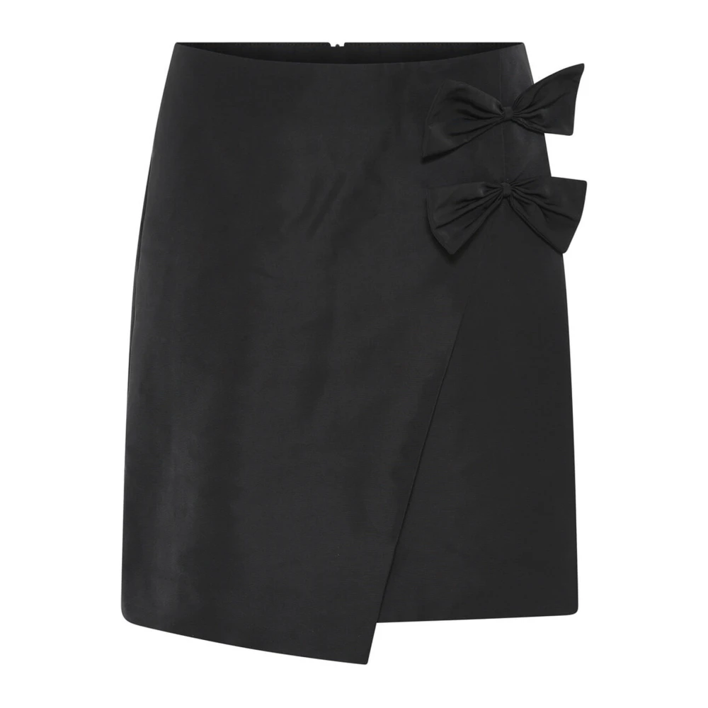 Bruuns Bazaar Minirok met zijdelingse strikjes Black Dames