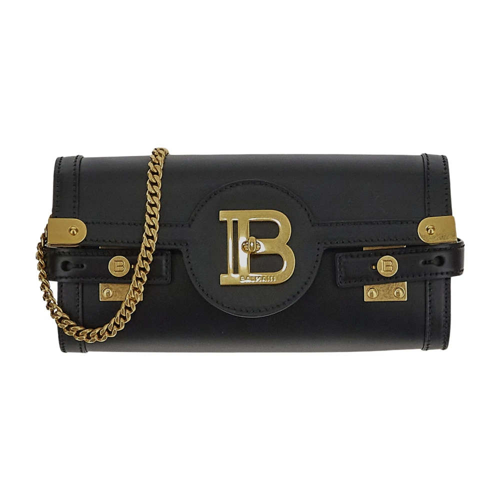 Balmain B-Buzz Pouch 23 leren clutch Black Dames