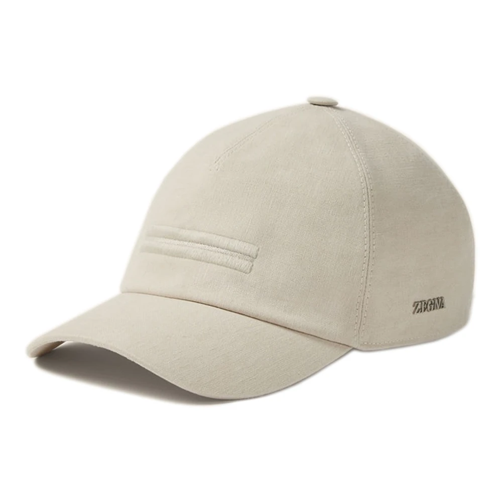 Zegna Beige Hats & Caps, Male, M, Oasi Lino Baseball Cap