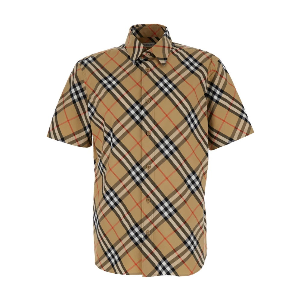 Burberry Klassieke Beige Shirt met Ruitmotief Beige Heren