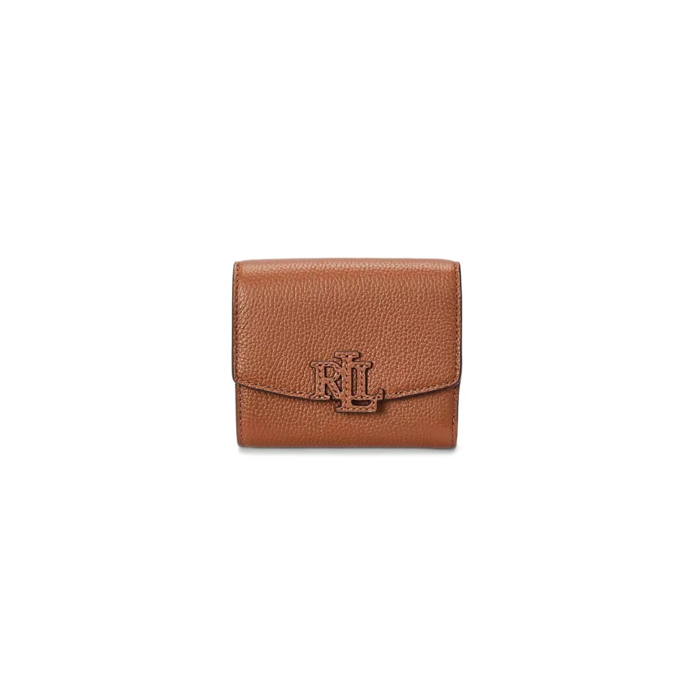 Ralph Lauren Women's Brown Wallets & Cardholders, One Size, Cameryn Pebbled Leather Small Flap Wallet
