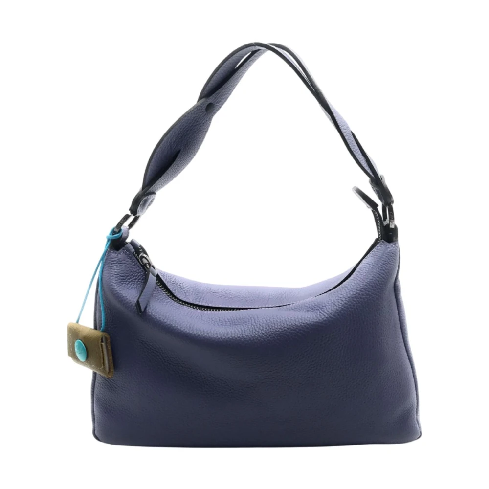 Gabs Leren schoudertas met ritssluiting Blue Dames