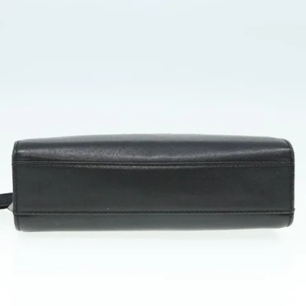 Burberry Vintage Pre-owned Leather clutches Black Dames