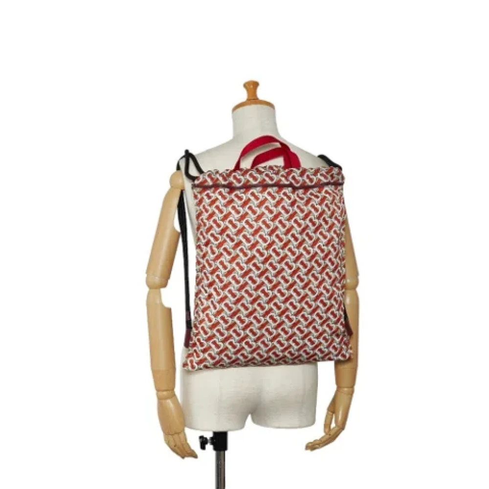 Burberry Vintage Pre-owned Fabric backpacks Red Dames