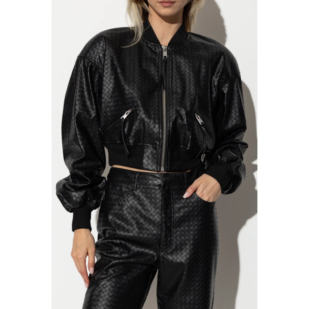 Rotate Birger Christensen Jas gemaakt van eco-leer Black Dames
