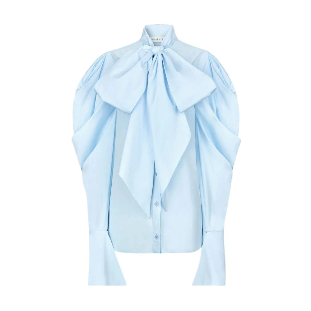 Nina Ricci Lichtblauwe Strik Shirt Blue Dames