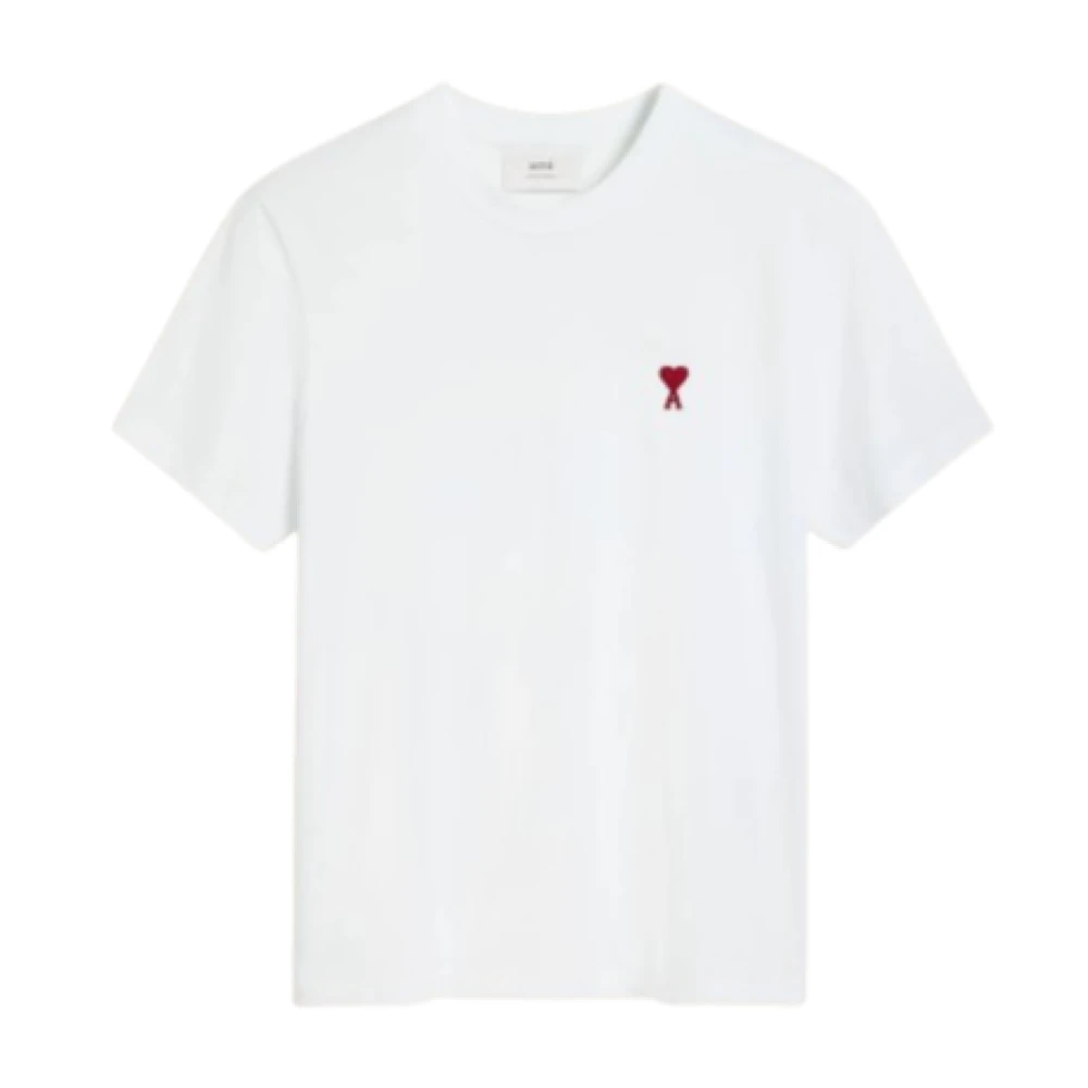 Ami Paris Donna Bianco - T-Shirt Con Logo Iconico E Scollo A Costine - Tops - Xl - Immagine 9