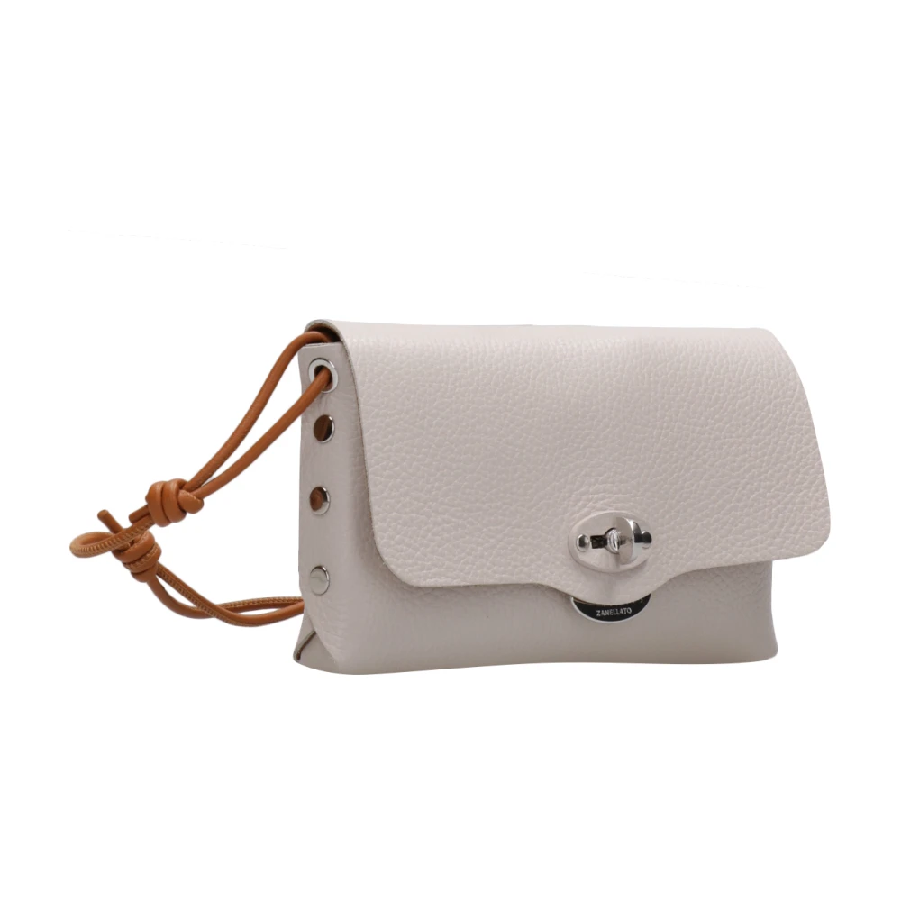 Zanellato Hammer Leren Schoudertas met Twist-Lock Beige Dames