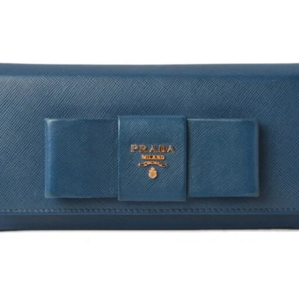 Prada Vintage Pre-owned Leather wallets Blue Dames