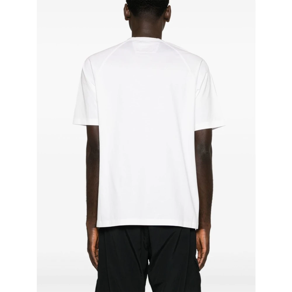C.P. Company Wit Logo Print Crew Neck T-shirt White Heren