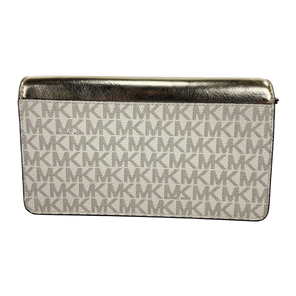 Michael Kors Pale Gold Flap Clutch Crossbody Tas Yellow Dames