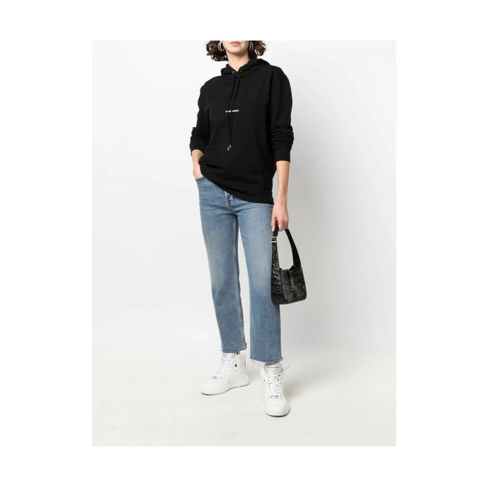 Saint Laurent Zwarte Rive Gauche Hoodie met Logo Black Dames