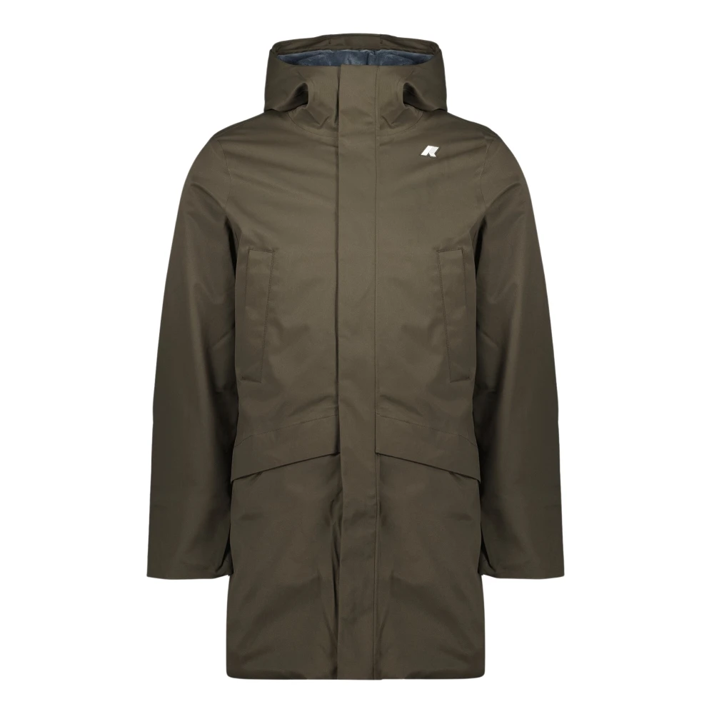 K-Way Men's Brown Parkas, L, Jarno Twill Marmota Jacket
