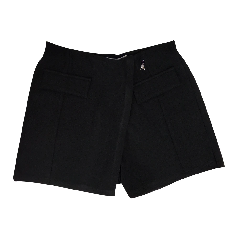 Patrizia Pepe Girls Black Shorts, 16 Y, Viscose Shorts