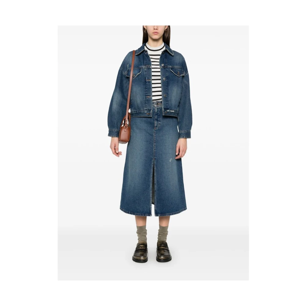 A.p.c. Indigo Blauwe Denim Rok Voor Split Blue Dames