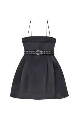 Belted A-line Dress