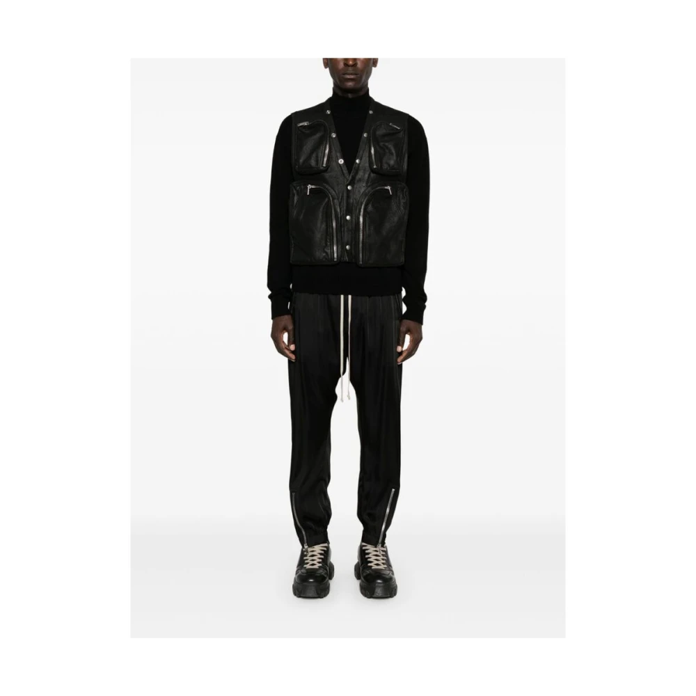 Rick Owens Zwarte Gebreide Crew Neck Sweater Black Heren