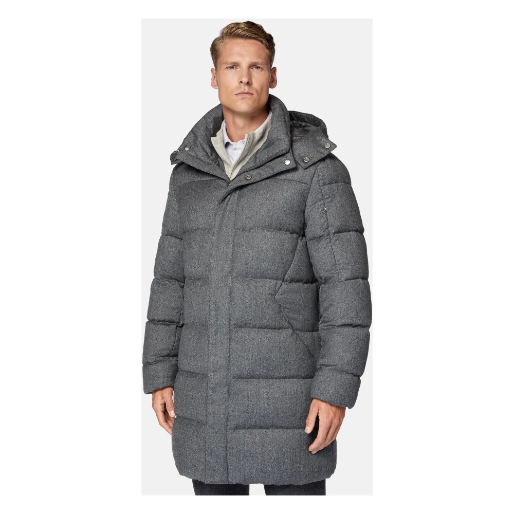 Boggi Milano Flannel Parka gevoerd met ganzen dons Gray Heren