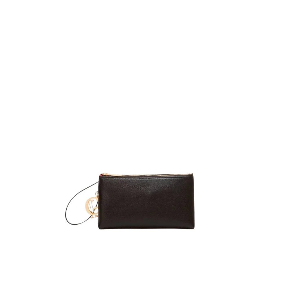 Carolina Herrera Royal Triangular Leren Pouch Black Dames