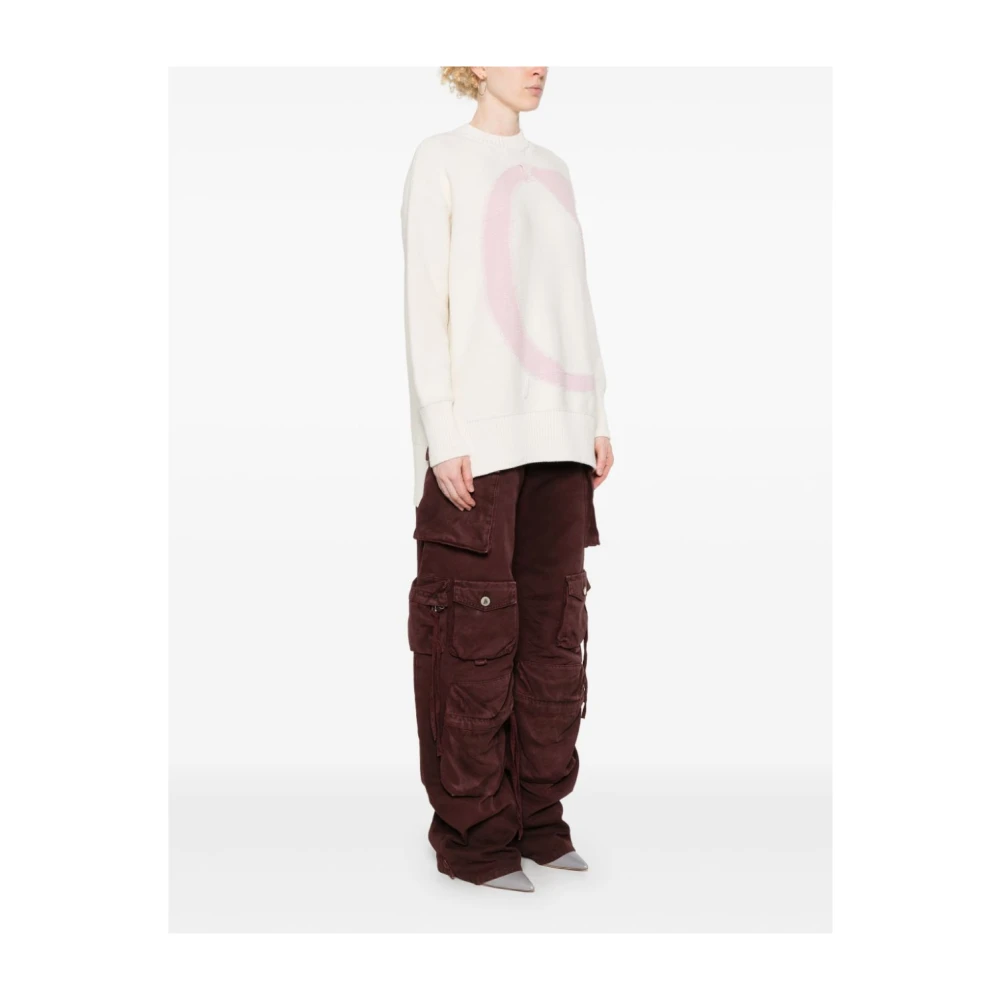 Off White Natuurlijk Logo Maxi Roze Trui White Dames