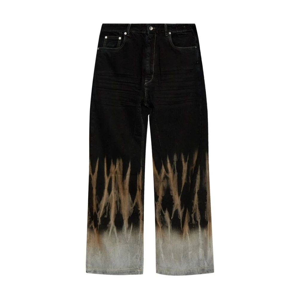 Rick Owens Zwarte Katoenen Wijde Pijp Jeans Multicolor Heren