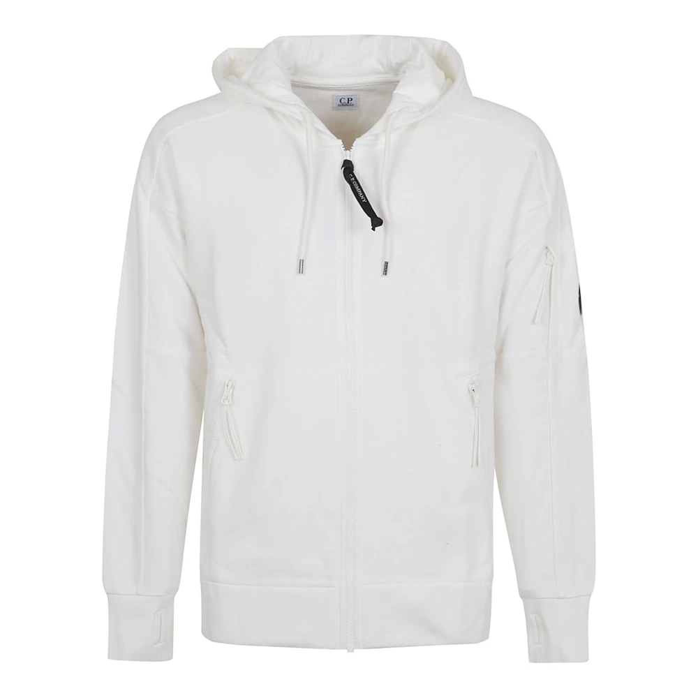 C.p. Company Men's White Sweatshirt With Zip Hood Aw25