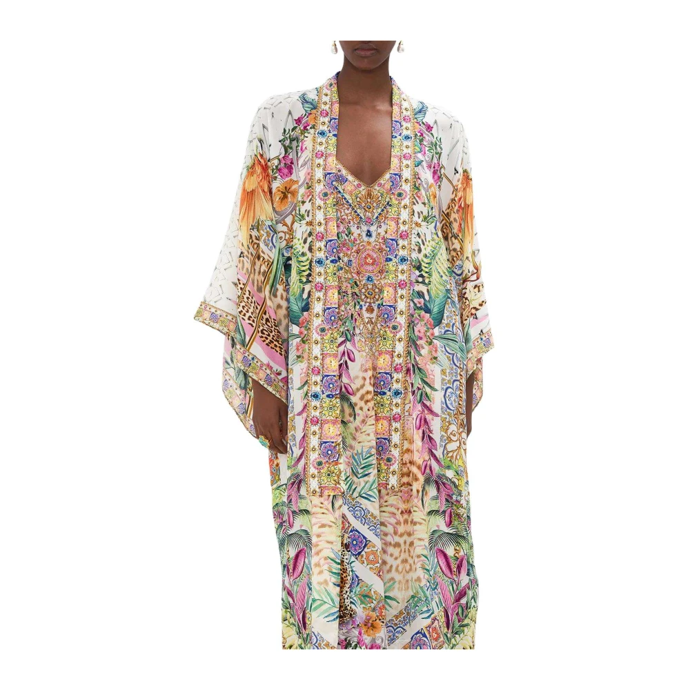 Camilla Neptunus Bloemen Kimono Laag met Kraag Multicolor Dames